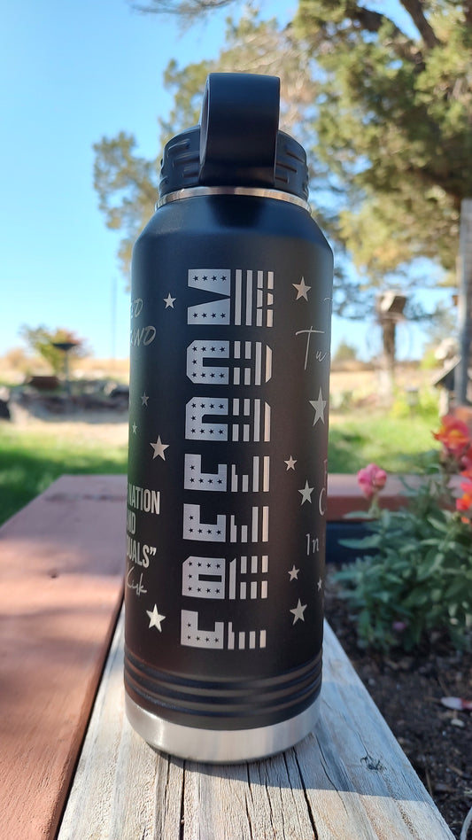 "Freedom" Full Wrap Design - 32oz Water Bottle