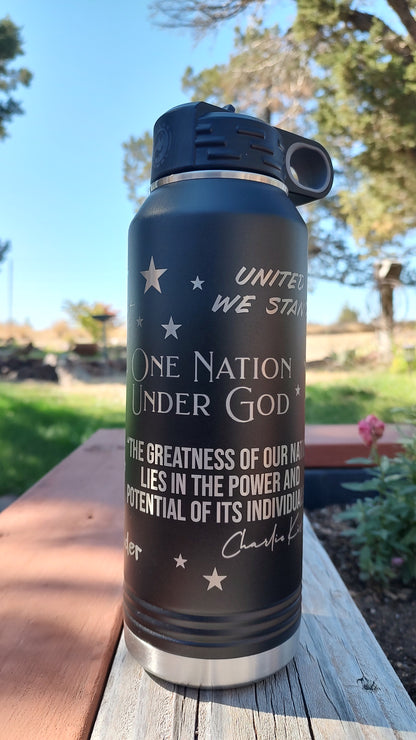 "Freedom" Full Wrap Design - 32oz Water Bottle